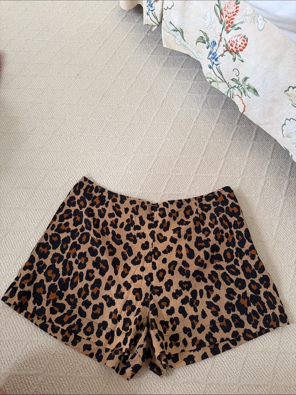 Simon Miller High Waist Leopard Print Shorts - Tan & Black